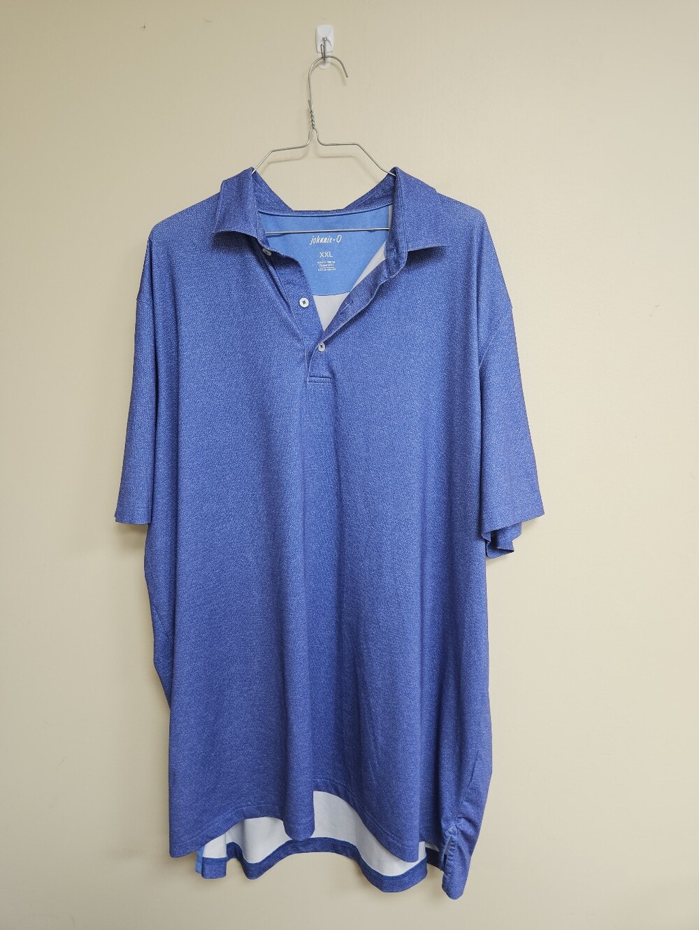 Johnnie-O Polo Button Down Shirt Indigo Blue Performance Golf Casual Athleisure